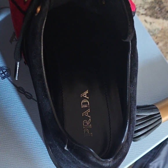 Prada Women's Black and Red Sneakers - Picture 7 of 16